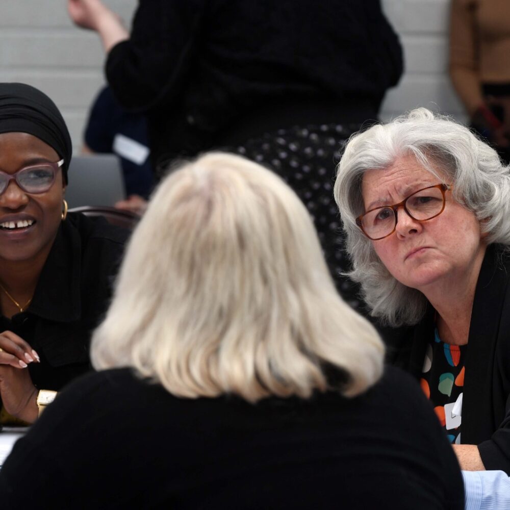 people engaged in discussion at a Citizens' Think-In