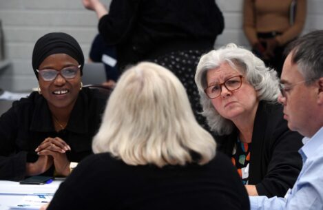 people engaged in discussion at a Citizens' Think-In